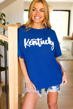 Load image into Gallery viewer, Be Proud Blue &quot;Kentucky&quot; Embroidery Pop Up Rib Knit Top
