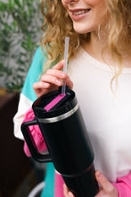 Load image into Gallery viewer, Black Insulated 38oz. Tumbler with Straw
