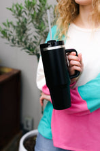 Load image into Gallery viewer, Black Insulated 38oz. Tumbler with Straw
