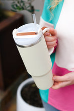 Load image into Gallery viewer, Cream Insulated 38oz. Tumbler with Straw

