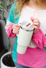 Load image into Gallery viewer, Cream Insulated 38oz. Tumbler with Straw
