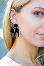 Load image into Gallery viewer, Halloween Black Cat Acrylic Dangle Earrings
