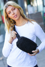 Load image into Gallery viewer, Black Sherpa Zipper Buckle Belt Sling
