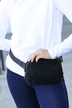 Load image into Gallery viewer, Black Sherpa Zipper Buckle Belt Sling
