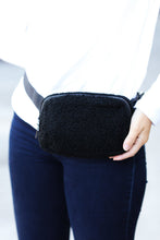 Load image into Gallery viewer, Black Sherpa Zipper Buckle Belt Sling
