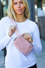Load image into Gallery viewer, Pink Sherpa Zipper Buckle Belt Sling
