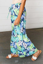Load image into Gallery viewer, Tropical Print Boho Smocked Waist Side Slit Palazzo Pants
