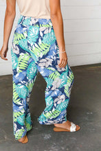 Load image into Gallery viewer, Tropical Print Boho Smocked Waist Side Slit Palazzo Pants
