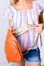 Load image into Gallery viewer, Camel Vegan Leather Designer Strap Lined Sling
