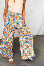 Load image into Gallery viewer, Multicolor Mandala Print Smocked Waist Side Slit Palazzo Pants
