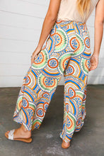 Load image into Gallery viewer, Multicolor Mandala Print Smocked Waist Side Slit Palazzo Pants

