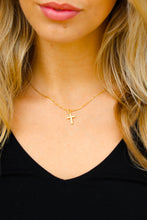 Load image into Gallery viewer, Gold Dainty Cross Rhinestone Pendant Necklace
