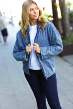 Load image into Gallery viewer, Be Your Best Denim Cotton Quilted Zip Up Jacket
