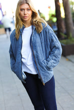 Load image into Gallery viewer, Be Your Best Denim Cotton Quilted Zip Up Jacket
