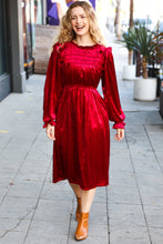 Load image into Gallery viewer, Be Your Own Star Ruby Mock Neck Velvet Dress
