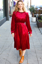 Load image into Gallery viewer, Be Your Own Star Ruby Mock Neck Velvet Dress
