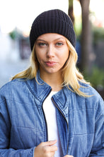 Load image into Gallery viewer, Black Cable Knit Beanie
