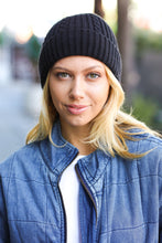 Load image into Gallery viewer, Black Cable Knit Beanie
