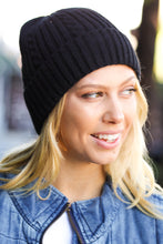 Load image into Gallery viewer, Black Cable Knit Beanie
