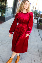 Load image into Gallery viewer, Be Your Own Star Ruby Mock Neck Velvet Dress
