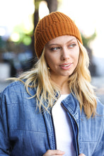 Load image into Gallery viewer, Let's Go Mustard Cable Knit Beanie
