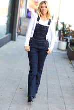 Load image into Gallery viewer, Just For You Dark Denim High Waist Wide Leg Overalls
