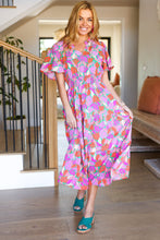 Load image into Gallery viewer, Always A Fan Pink &amp; Orange Floral Smocked Waist Maxi Dress
