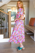 Load image into Gallery viewer, Always A Fan Pink &amp; Orange Floral Smocked Waist Maxi Dress
