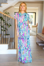 Load image into Gallery viewer, Diva Dreams Green &amp; Orchid Floral Print Maxi Dress
