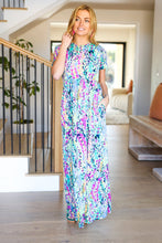 Load image into Gallery viewer, Diva Dreams Green &amp; Orchid Floral Print Maxi Dress
