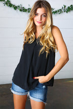 Load image into Gallery viewer, Black Banded V Neck Sleeveless Top
