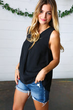 Load image into Gallery viewer, Black Banded V Neck Sleeveless Top
