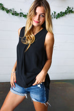 Load image into Gallery viewer, Black Banded V Neck Sleeveless Top
