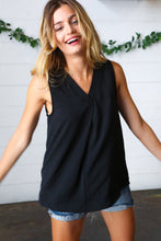 Load image into Gallery viewer, Black Banded V Neck Sleeveless Top
