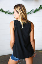 Load image into Gallery viewer, Black Banded V Neck Sleeveless Top
