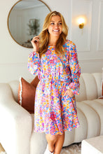 Load image into Gallery viewer, Give You Joy Lilac Floral Print Godet Long Sleeve Dress
