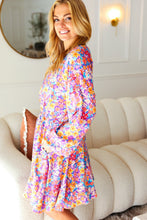 Load image into Gallery viewer, Give You Joy Lilac Floral Print Godet Long Sleeve Dress
