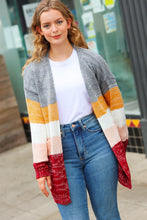 Load image into Gallery viewer, Fall For You Grey &amp; Camel Color Block Open Cardigan
