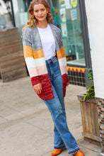 Load image into Gallery viewer, Fall For You Grey &amp; Camel Color Block Open Cardigan
