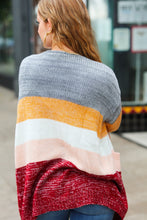 Load image into Gallery viewer, Fall For You Grey &amp; Camel Color Block Open Cardigan
