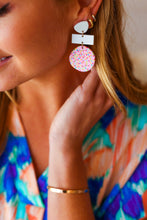 Load image into Gallery viewer, Porcelain &amp; Sprinkles Geometric Dangle Earrings
