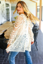 Load image into Gallery viewer, All For You Beige Crochet Long Sleeve Cotton Kimono
