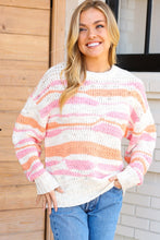 Load image into Gallery viewer, Perfectly You Mango Multicolor Stripe Chunky Knit Sweater
