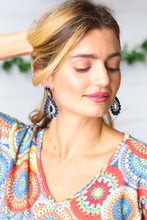 Load image into Gallery viewer, Sapphire/Turquoise Vintage Teardrop Earrings
