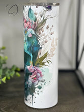 Load image into Gallery viewer, PREORDER: Boho Floral Skull Skinny Tumbler
