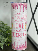 Load image into Gallery viewer, PREORDER: Love &amp; Ice Cream Gnome Skinny Tumbler
