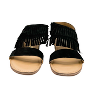 Load image into Gallery viewer, Fringe Star Sandal in Black
