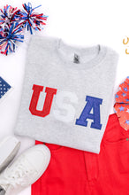 Load image into Gallery viewer, PREORDER: Embroidered Glitter USA Sweatshirt
