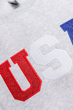 Load image into Gallery viewer, PREORDER: Cropped Length Embroidered Glitter USA Sweatshirt
