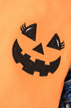 Load image into Gallery viewer, PREORDER: Embroidered Pumpkin Jack Applique Sweatshirt
